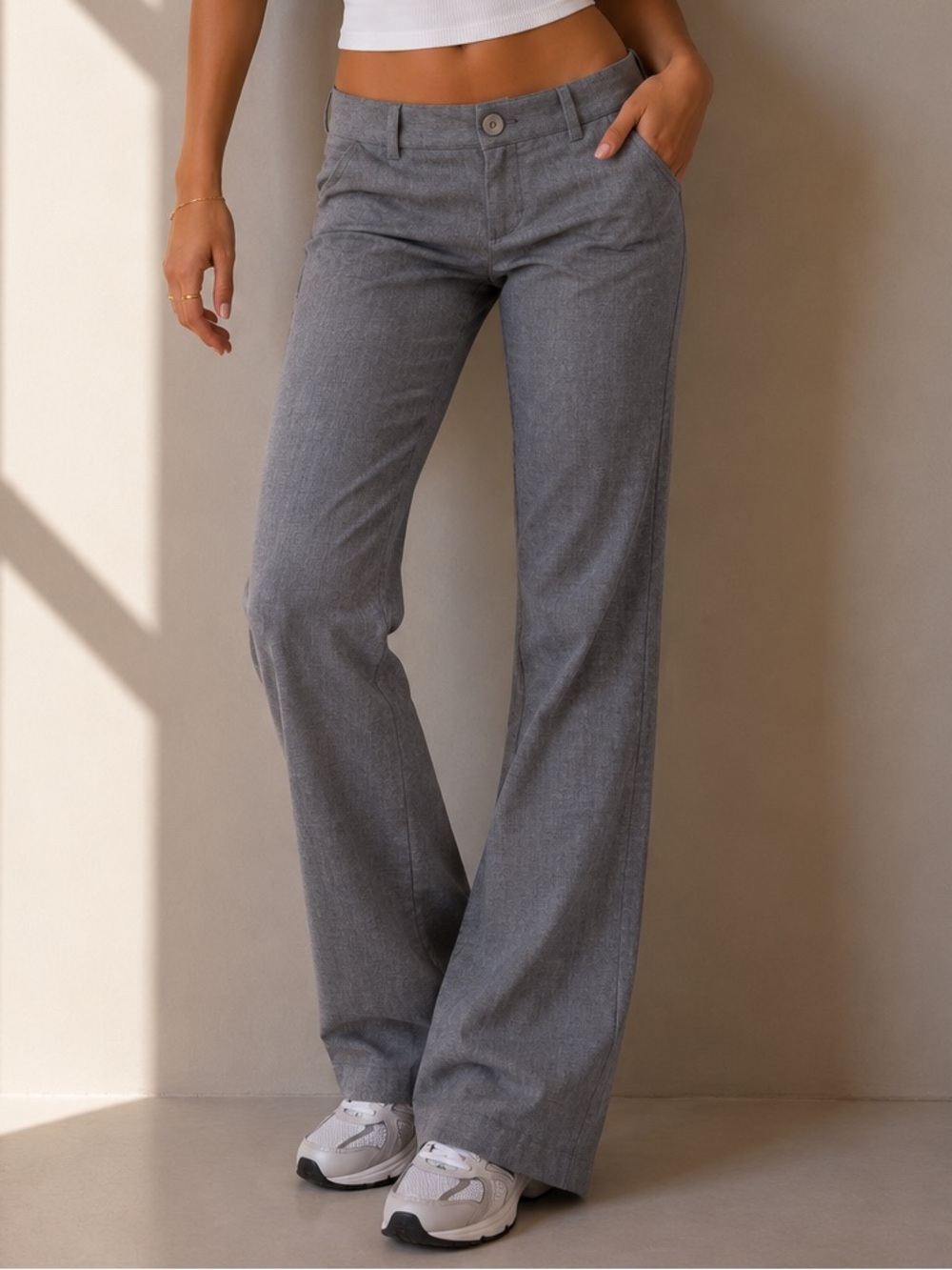 Y2K Suzy Shier Grey Low Rise Trousers